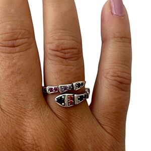 The Multi-Colored Serpent Ring in 925 silver